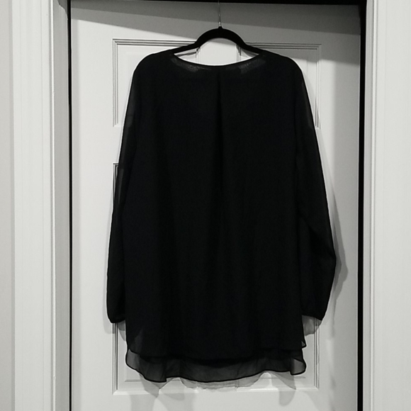 Zac & Rachel Woman 3X Black Top, Long Open Sleeves - Picture 6 of 6